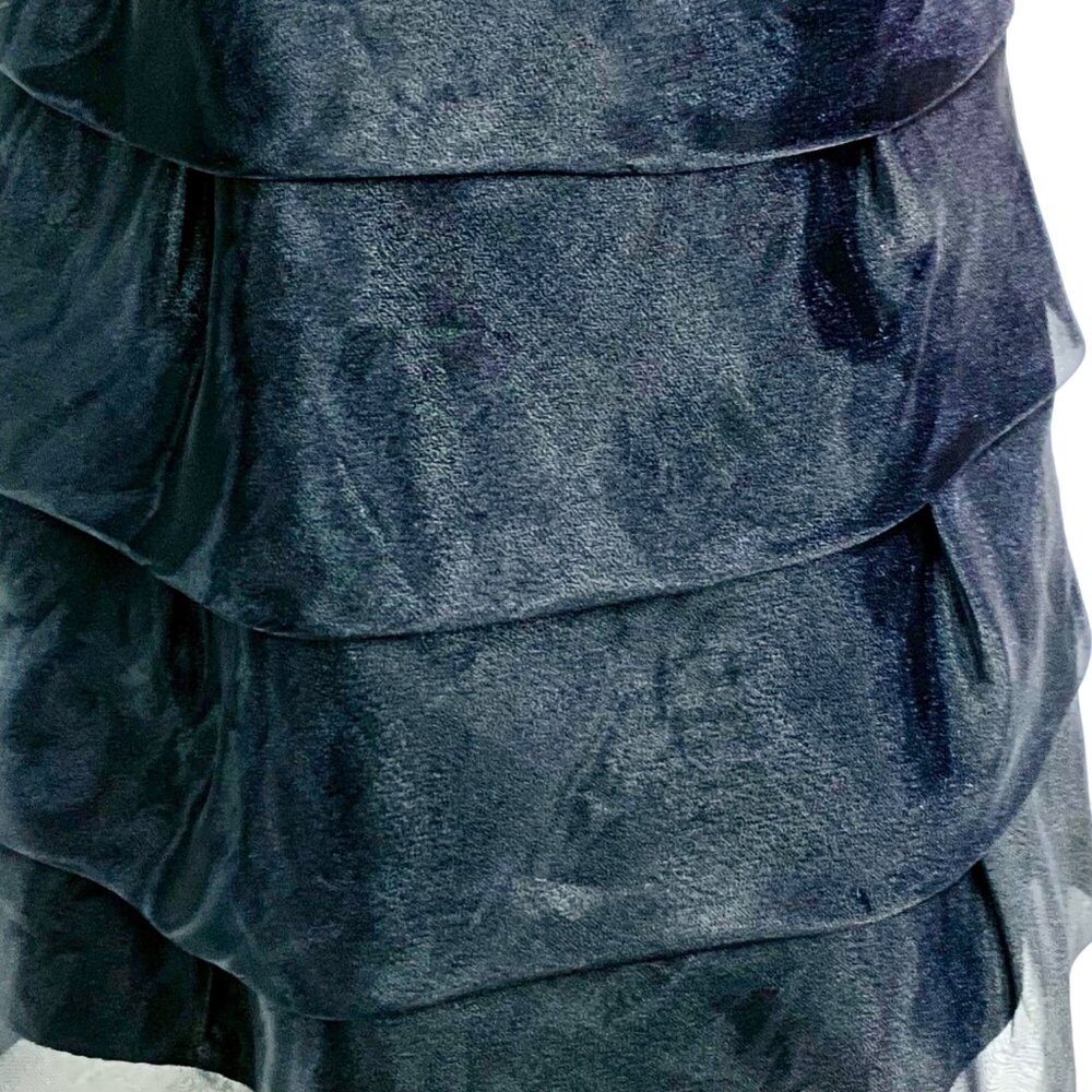 Max & Cleo Black Cocktail Dress Tiered Design Adjustable Size 8 Chiffon Organza - Picture 4 of 10
